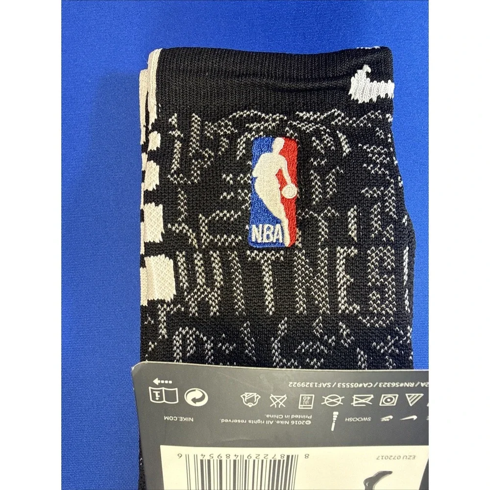 Nike Elite Quick NBA Crew Basketball Socks SX6361-017 Black Gray NWT Size Large